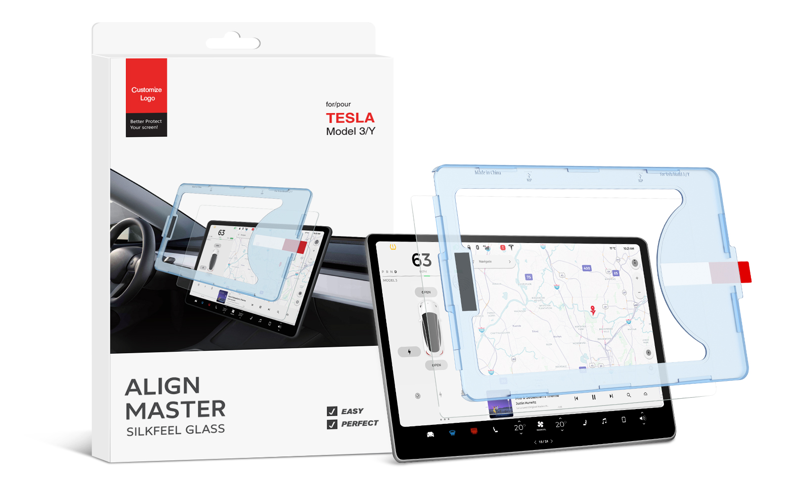 Nano-Texture Glass Screen Protector for Tesla model 3/Y